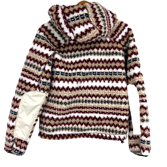 Rag & Bone NWT Fair Isle Sherpa Hoodie Size M Full Zip Side Pockets Drawstring - Picture 4 of 10
